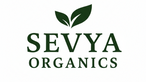 Sevya Organics logo with green leaves on a white background